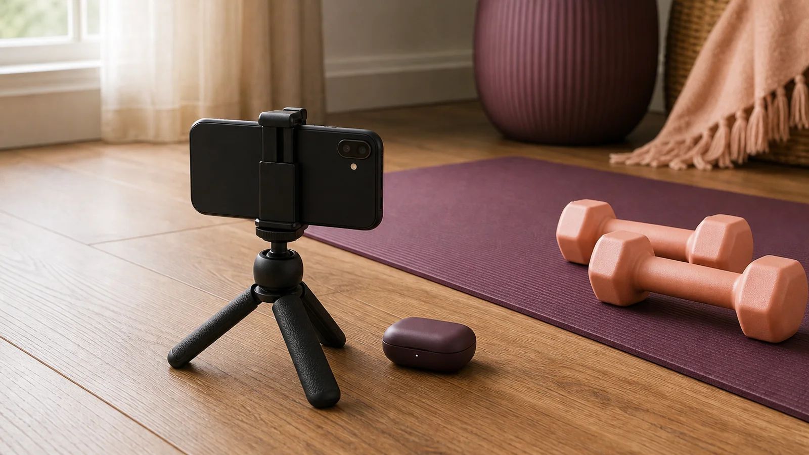 Camera, earbuds, music: live video training logistics