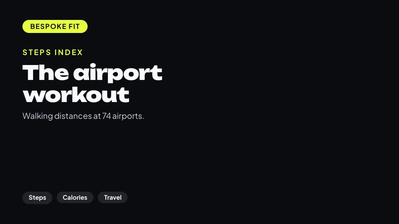 The airport workout, a Bespoke Fit study of airport walking distances, steps and calories